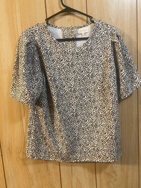 MELLODAY Beige Speckled Puff-Sleeve Blouse
